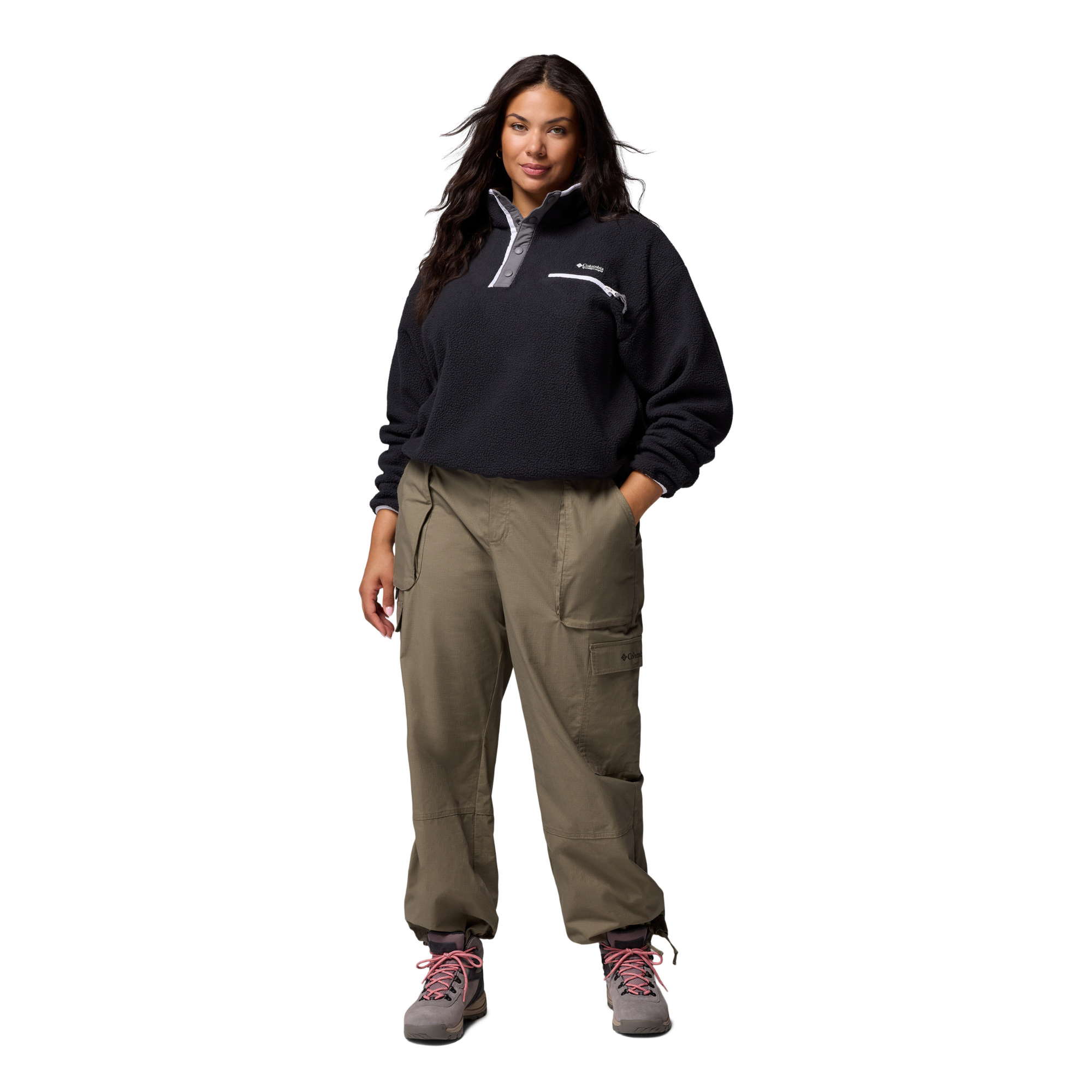 Columbia Women's Helvetia II Cropped Sherpa Half Snap Fleece Black 008 2092231