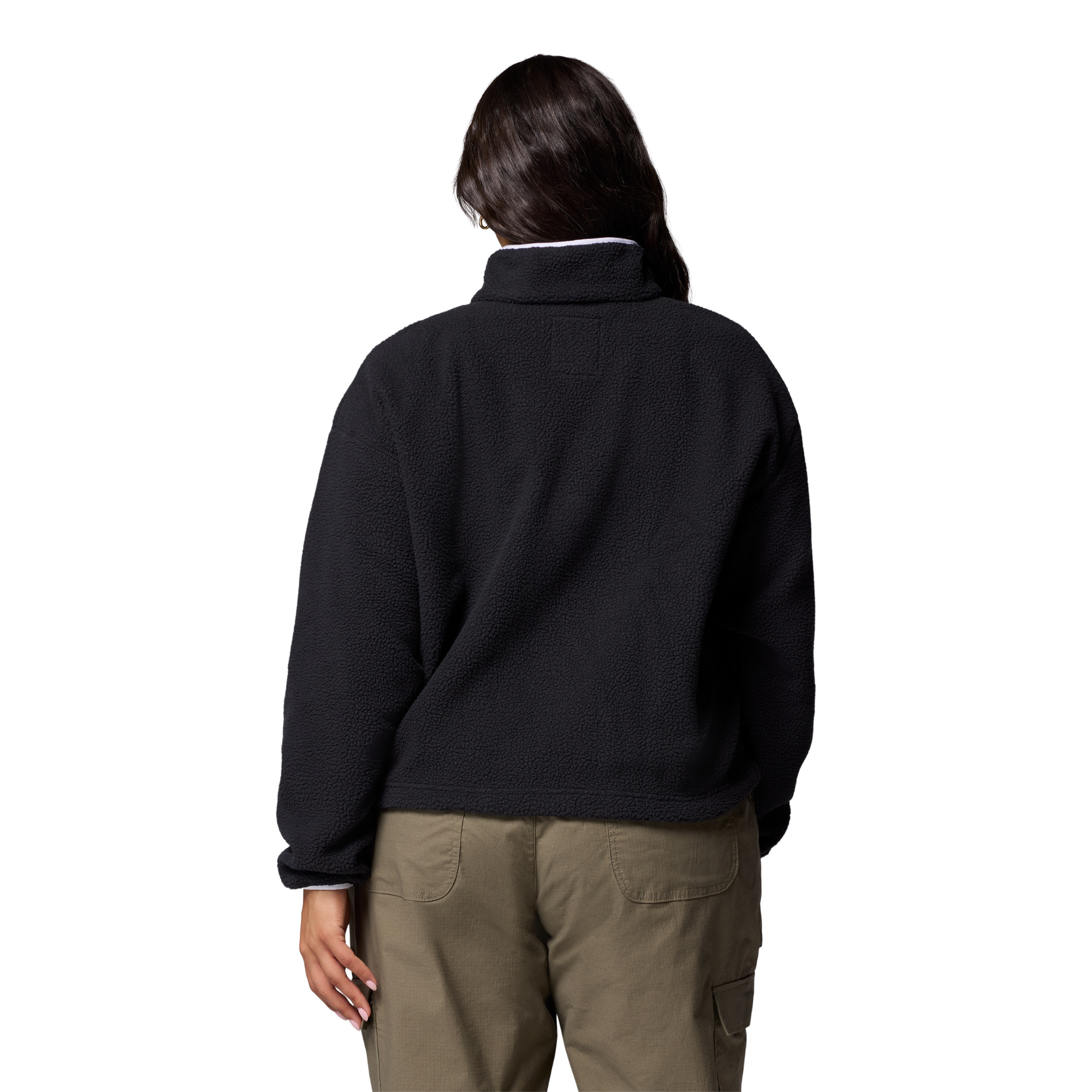 Columbia Women's Helvetia II Cropped Sherpa Half Snap Fleece Black 008 2092231
