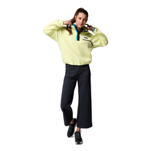 Load image into Gallery viewer, Columbia Women&#39;s Helvetia II Cropped Sherpa Half Snap Fleece (Citron Haze/Black/Compass Blue)
