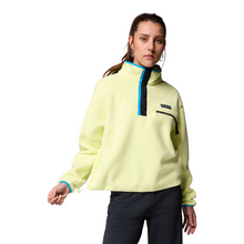Load image into Gallery viewer, Columbia Women&#39;s Helvetia II Cropped Sherpa Half Snap Fleece (Citron Haze/Black/Compass Blue)
