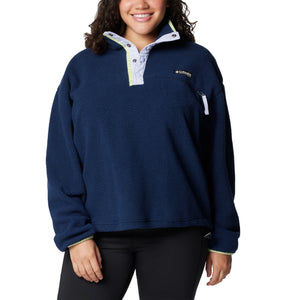 Columbia Women's Helvetia II Cropped Sherpa Half Snap Fleece (Collegiate Navy)