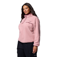 Load image into Gallery viewer, Columbia Women&#39;s Helvetia II Cropped Sherpa Half Snap Fleece (Eraser Pink/Fig/Rich Wine)
