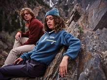 Load image into Gallery viewer, Columbia Women&#39;s Helvetia II Cropped Sherpa Half Snap Fleece (Everblue/Crushed Blue/Citron Haze)
