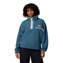 Load image into Gallery viewer, Columbia Women&#39;s Helvetia II Cropped Sherpa Half Snap Fleece (Everblue/Crushed Blue/Citron Haze)
