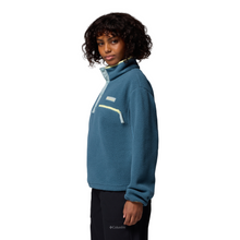 Load image into Gallery viewer, Columbia Women&#39;s Helvetia II Cropped Sherpa Half Snap Fleece (Everblue/Crushed Blue/Citron Haze)
