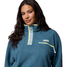 Load image into Gallery viewer, Columbia Women&#39;s Helvetia II Cropped Sherpa Half Snap Fleece (Everblue/Crushed Blue/Citron Haze)
