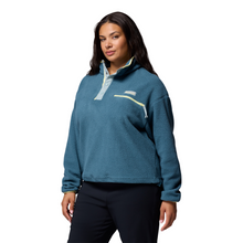 Load image into Gallery viewer, Columbia Women&#39;s Helvetia II Cropped Sherpa Half Snap Fleece (Everblue/Crushed Blue/Citron Haze)
