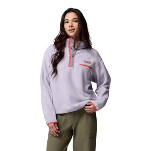 Columbia Women's Helvetia II Cropped Sherpa Half Snap Fleece (Lavender Pearl/Shale Purple/Zing)