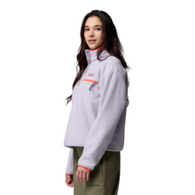 Load image into Gallery viewer, Columbia Women&#39;s Helvetia II Cropped Sherpa Half Snap Fleece (Lavender Pearl/Shale Purple/Zing)
