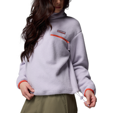 Load image into Gallery viewer, Columbia Women&#39;s Helvetia II Cropped Sherpa Half Snap Fleece (Lavender Pearl/Shale Purple/Zing)
