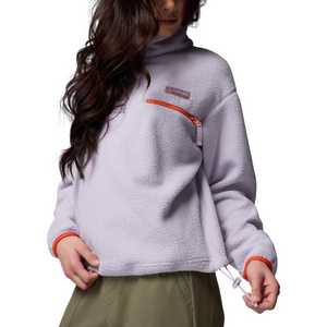 Columbia Women's Helvetia II Cropped Sherpa Half Snap Fleece (Lavender Pearl/Shale Purple/Zing)