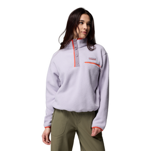 Columbia Women's Helvetia II Cropped Sherpa Half Snap Fleece (Lavender Pearl/Shale Purple/Zing)