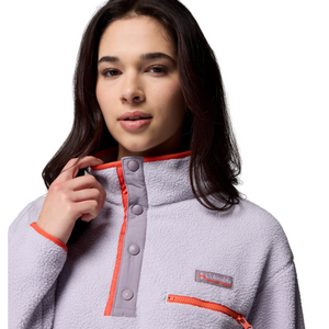 Columbia Women's Helvetia II Cropped Sherpa Half Snap Fleece (Lavender Pearl/Shale Purple/Zing)