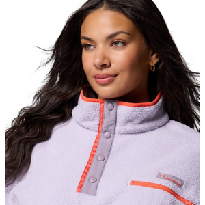 Columbia Women's Helvetia II Cropped Sherpa Half Snap Fleece (Lavender Pearl/Shale Purple/Zing)