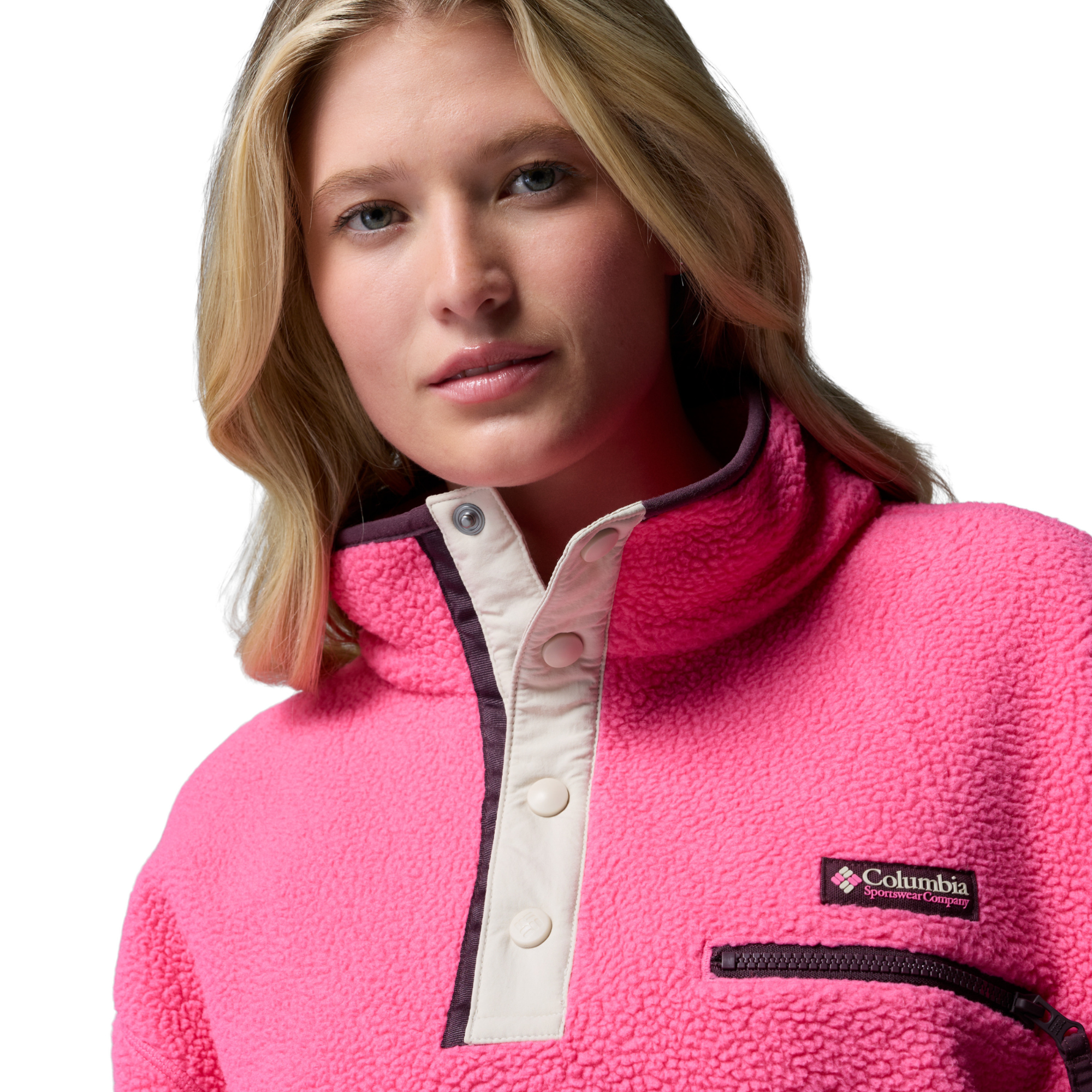 Columbia Women's Helvetia II Cropped Sherpa Half Snap Fleece Nico Dark Stone 657 2092231