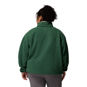 Columbia Women's Helvetia II Cropped Sherpa Half Snap Fleece (Rain Forest/Collegiate Navy/Dark Stone)