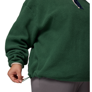 Columbia Women's Helvetia II Cropped Sherpa Half Snap Fleece (Rain Forest/Collegiate Navy/Dark Stone)