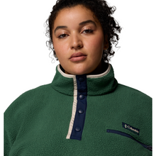 Load image into Gallery viewer, Columbia Women&#39;s Helvetia II Cropped Sherpa Half Snap Fleece (Rain Forest/Collegiate Navy/Dark Stone)
