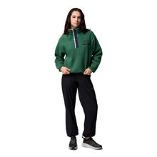 Load image into Gallery viewer, Columbia Women&#39;s Helvetia II Cropped Sherpa Half Snap Fleece (Rain Forest/Collegiate Navy/Dark Stone)
