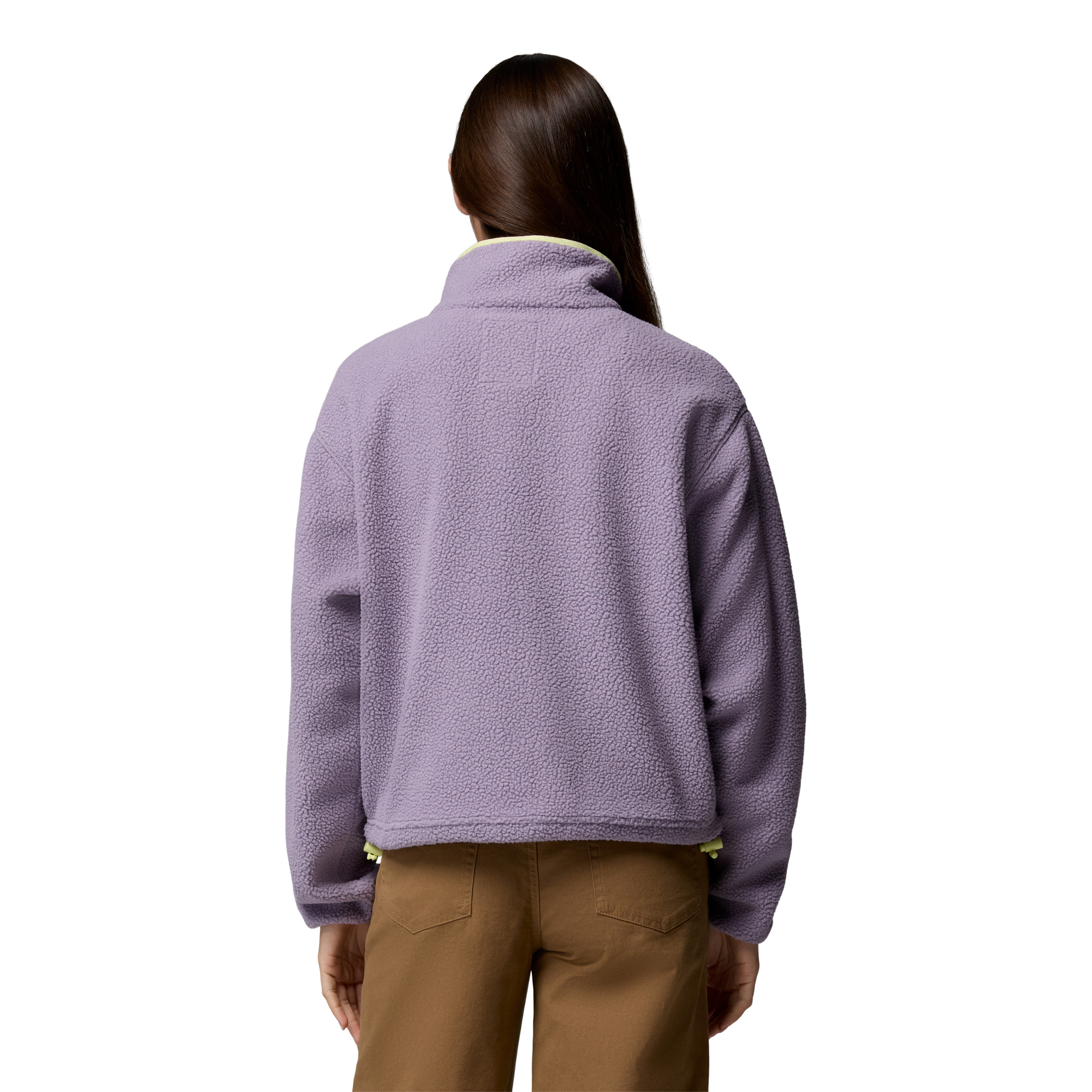 Columbia Women's Helvetia II Cropped Sherpa Half Snap Fleece (Shale Purple/Lavender Pearl/Citron Haze)