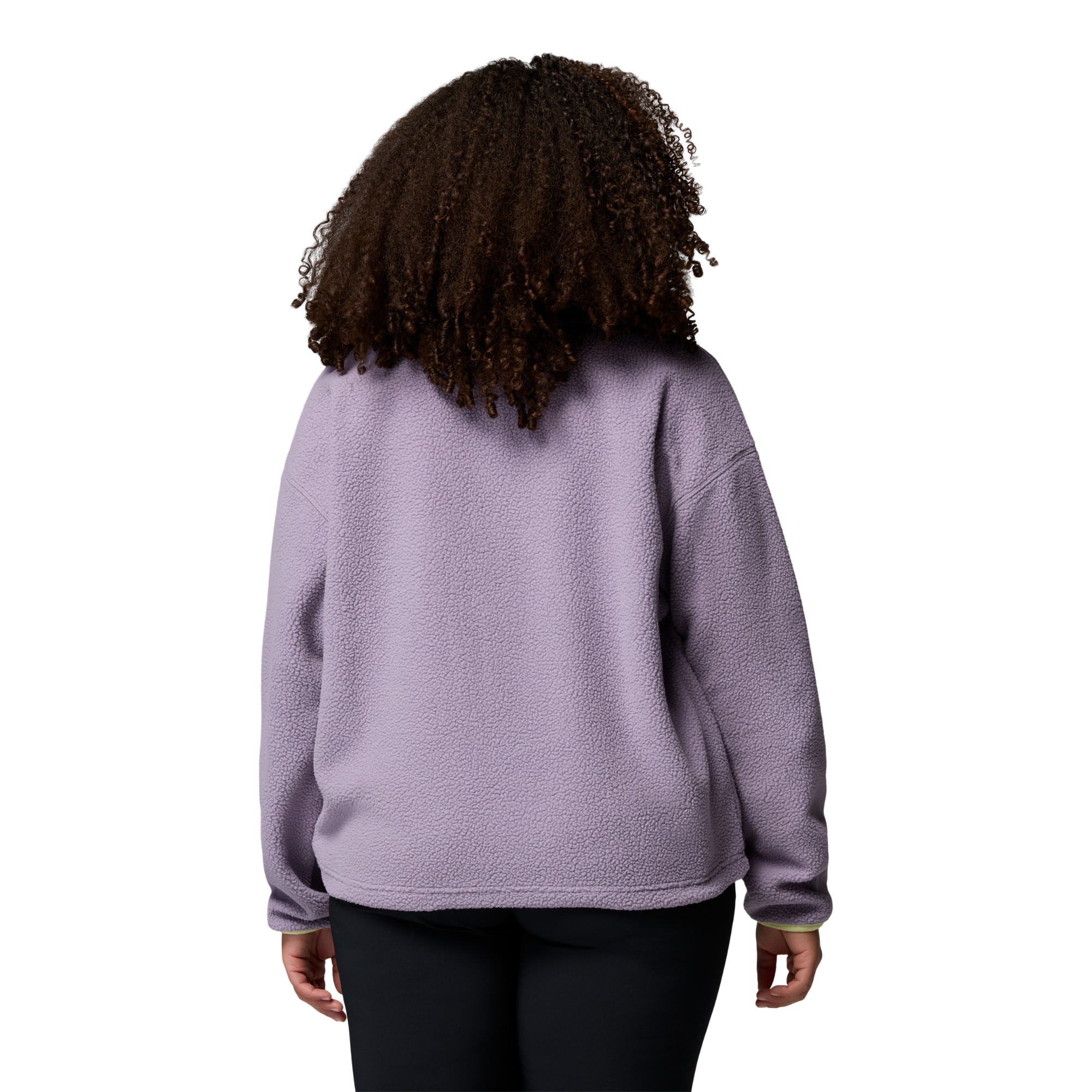 Columbia Women's Helvetia II Cropped Sherpa Half Snap Fleece (Shale Purple/Lavender Pearl/Citron Haze)