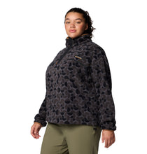 Load image into Gallery viewer, Columbia Women&#39;s Helvetia II Cropped Sherpa Half Snap Printed Fleece (Black Retroscape)
