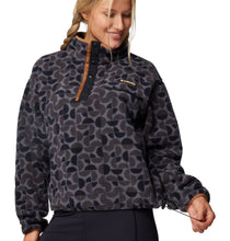 Load image into Gallery viewer, Columbia Women&#39;s Helvetia II Cropped Sherpa Half Snap Printed Fleece (Black Retroscape)
