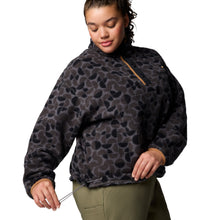 Load image into Gallery viewer, Columbia Women&#39;s Helvetia II Cropped Sherpa Half Snap Printed Fleece (Black Retroscape)
