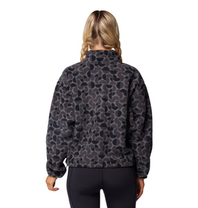 Columbia Women's Helvetia II Cropped Sherpa Half Snap Printed Fleece (Black Retroscape)