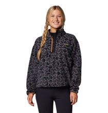 Load image into Gallery viewer, Columbia Women&#39;s Helvetia II Cropped Sherpa Half Snap Printed Fleece (Black Retroscape)
