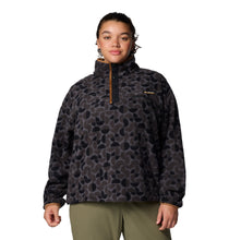 Load image into Gallery viewer, Columbia Women&#39;s Helvetia II Cropped Sherpa Half Snap Printed Fleece (Black Retroscape)
