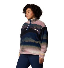 Load image into Gallery viewer, Columbia Women&#39;s Helvetia II Cropped Sherpa Half Snap Printed Fleece (Collegiate Navy Dolomites)
