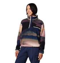 Load image into Gallery viewer, Columbia Women&#39;s Helvetia II Cropped Sherpa Half Snap Printed Fleece (Collegiate Navy Dolomites)
