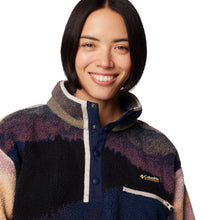 Load image into Gallery viewer, Columbia Women&#39;s Helvetia II Cropped Sherpa Half Snap Printed Fleece (Collegiate Navy Dolomites)
