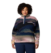 Load image into Gallery viewer, Columbia Women&#39;s Helvetia II Cropped Sherpa Half Snap Printed Fleece (Collegiate Navy Dolomites)
