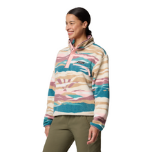 Load image into Gallery viewer, Columbia Women&#39;s Helvetia II Cropped Sherpa Half Snap Printed Fleece (River Blue Rogue Valley)
