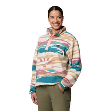 Load image into Gallery viewer, Columbia Women&#39;s Helvetia II Cropped Sherpa Half Snap Printed Fleece (River Blue Rogue Valley)
