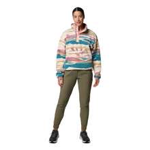 Load image into Gallery viewer, Columbia Women&#39;s Helvetia II Cropped Sherpa Half Snap Printed Fleece (River Blue Rogue Valley)
