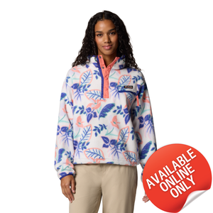 Columbia Women's Helvetia II Cropped Sherpa Half Snap Printed Fleece (Sea Salt Pasteled Multi)