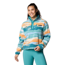 Load image into Gallery viewer, Columbia Women&#39;s Helvetia II Cropped Sherpa Half Snap Printed Fleece (Teal Rogue Valley)
