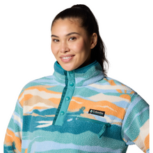 Load image into Gallery viewer, Columbia Women&#39;s Helvetia II Cropped Sherpa Half Snap Printed Fleece (Teal Rogue Valley)
