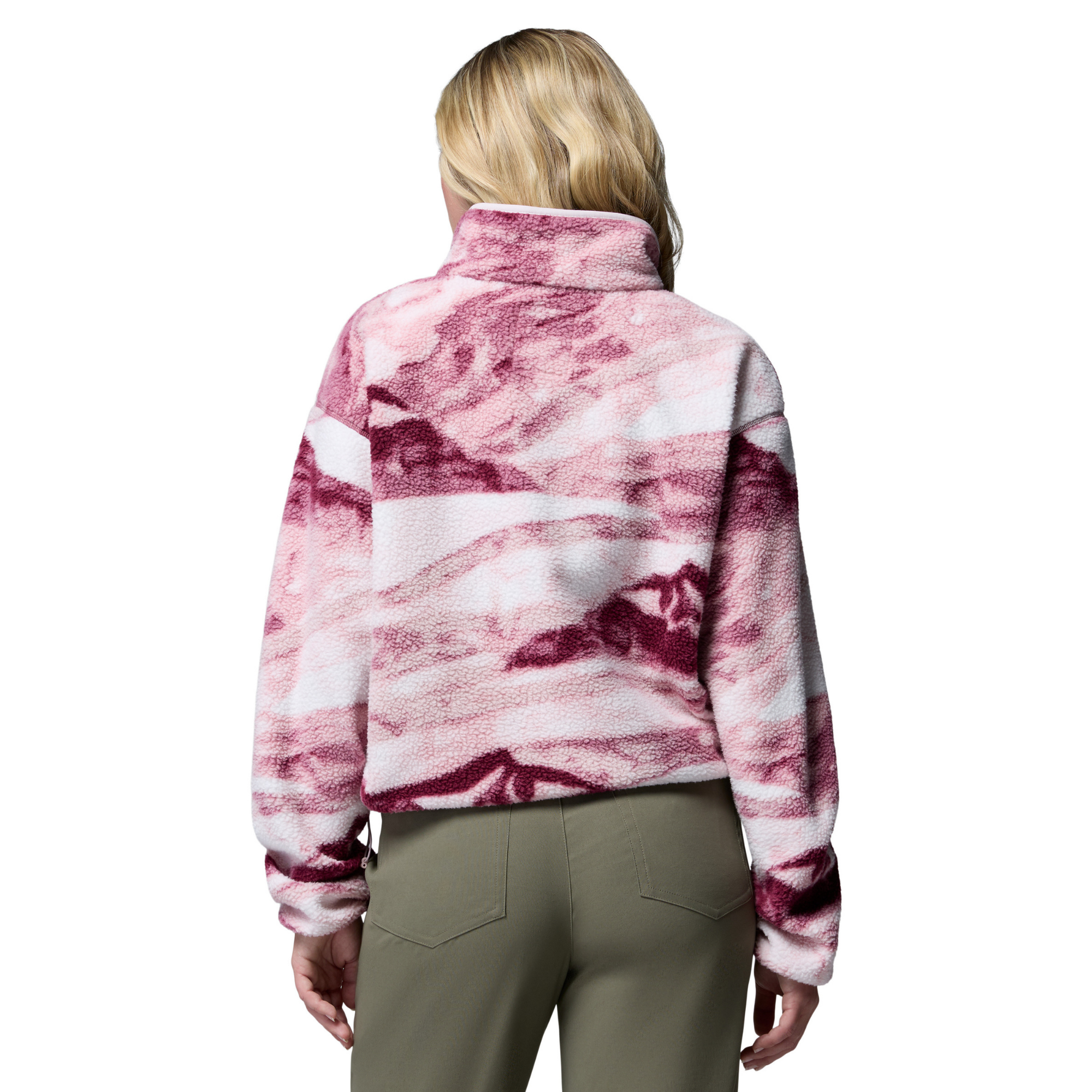 Columbia Women's Helvetia II Printed Cropped Half Snap Fleece Top Antique Mauve Summits 553 2098501