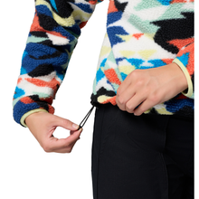 Load image into Gallery viewer, Columbia Women&#39;s Helvetia II Printed Cropped Half Snap Fleece Top (Compass Blue Reflections/Compass Blue)
