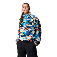 Load image into Gallery viewer, Columbia Women&#39;s Helvetia II Printed Cropped Half Snap Fleece Top (Compass Blue Reflections/Compass Blue)
