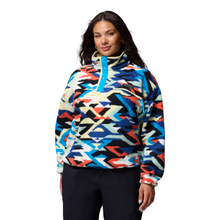 Load image into Gallery viewer, Columbia Women&#39;s Helvetia II Printed Cropped Half Snap Fleece Top (Compass Blue Reflections/Compass Blue)

