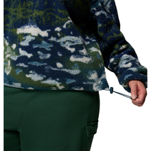 Load image into Gallery viewer, Columbia Women&#39;s Helvetia II Printed Cropped Half Snap Fleece Top (Everblue Sisters/Rain Forest)
