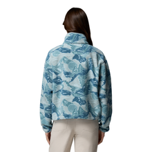 Load image into Gallery viewer, Columbia Women's Helvetia II Printed Cropped Half Snap Fleece Top (Marine Light/Sunscape)
