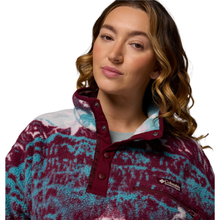 Load image into Gallery viewer, Columbia Women&#39;s Helvetia II Printed Cropped Half Snap Fleece Top (Rich Wine Sisters/Rich Wine)
