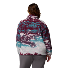 Load image into Gallery viewer, Columbia Women&#39;s Helvetia II Printed Cropped Half Snap Fleece Top (Rich Wine Sisters/Rich Wine)
