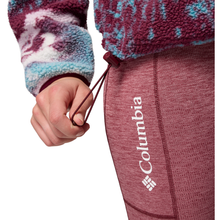 Load image into Gallery viewer, Columbia Women&#39;s Helvetia II Printed Cropped Half Snap Fleece Top (Rich Wine Sisters/Rich Wine)
